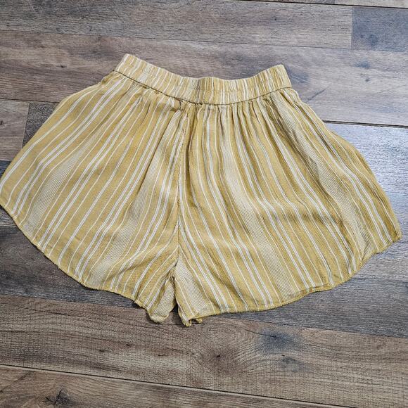 American Eagle Outfitters AEO Yellow Gold and White Striped Flowy Shorts XS - Picture 6 of 11